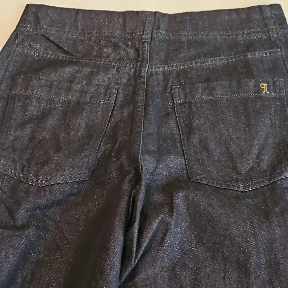 Anthropologie Adi Mid-Rise Frayed Relaxed Flare Pants by Pilcro: Sparkle Edition - Picture 7 of 8